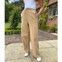 Tan Cotton Wide Leg Joggers Size 10R