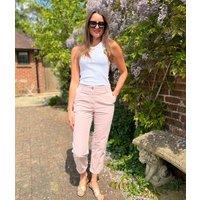 Pink Cotton Rich Slim Fit Chino Trousers Size 12L