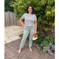 Khaki Cotton Rich Slim Fit Chino Trousers Size 16R