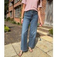 Mid Blue Slouchy Wide Leg Jeans Size 18L