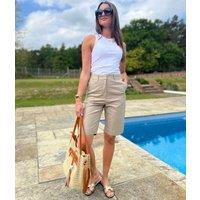 Beige Smart Tailored Shorts Size 12