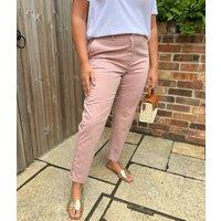 Dusky Pink Cotton Rich Slim Fit Chino Trousers Size 12L