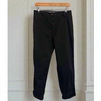 Black Cotton Rich Slim Fit Chino Trousers Size 12S