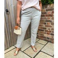 Grey Cotton Rich Slim Fit Chino Trousers Size 20R