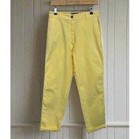 Yellow Cotton Rich Slim Fit Chino Trousers Size 10R