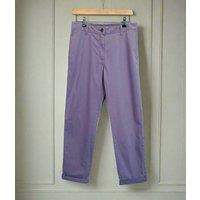 Purple Cotton Rich Slim Fit Chino Trousers Size 8R