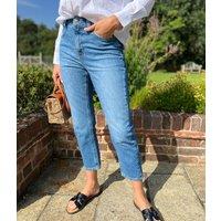 Mid Denim High Waisted Cropped Slim Fit Jeans Size 16R