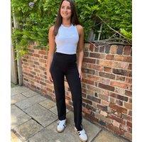 Black Cotton Rich Side Stripe Joggers Size 14R