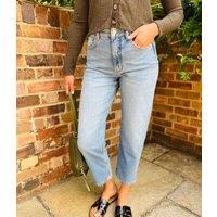 Light Denim Girlfriend Turn Up Jeans Size 16S