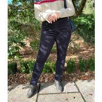 Navy Straight Leg Cord Trousers Size 8S