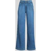 Indigo High Rise Pleated Wide Leg Jeans Size 10
