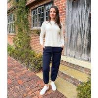 Navy Cotton Rich Cuffed Joggers Size 8R