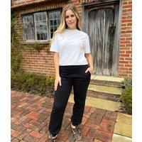 Black Cotton Rich Cuffed Joggers Size 8XS