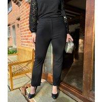 Black Classic Straight Leg Trousers Size 10S