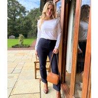 Navy Classic Straight Leg Trousers Size 22L