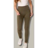 Khaki Fleece Lined Wide Waistband Leggings Size 8/10