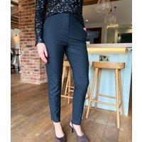 Navy Wool & Silk Blend Trousers Size 8R