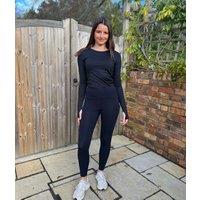 Navy Piped Good Move High Waisted Leggings Size 14