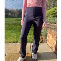 Navy Jersey Straight Leg Trousers Size 16S