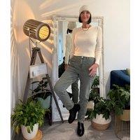 Green Cord Tapered Leg Trousers Size 10L