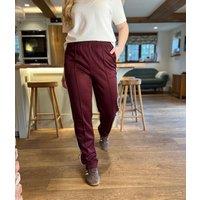 Burgundy Cotton Rich Retro Side Stripe Joggers Size 16S