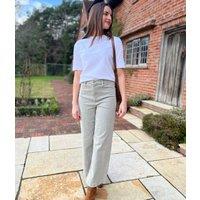 Green Wide Leg Ankle Grazer Jeans Size 12R