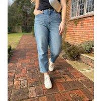 Petite Blue Mid Rise Barrel Leg Jeans Size 20P