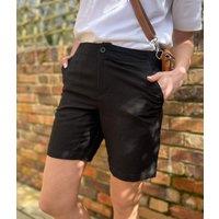 Black Linen Blend Shorts Size 18