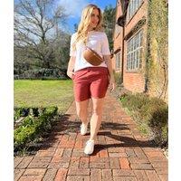Paprika Linen Blend Shorts Size 20