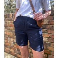 Navy Linen Blend Shorts Size 22