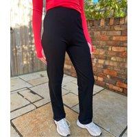 Black Jersey Straight Leg Trousers Size 20S