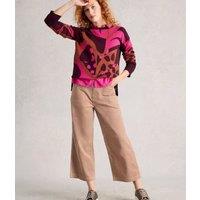 Natural Tia Cord Wide Leg Crop Trousers Size 16L