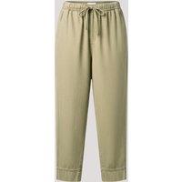 Khaki Cropped Barrel Tencel Trousers Size 18R