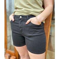 Black Cotton Rich Denim Shorts Size 14