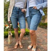 Mid Denim Bermuda Shorts Size 18