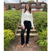Black Denim Crease Front Slim Flare Jeans Size 24R