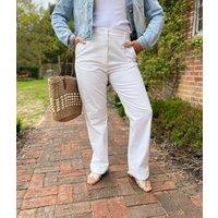White Straight Leg Chino Trousers Size 20XS