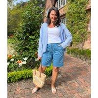 Teal High Waisted Chino Shorts Size 6