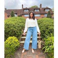 Denim Blue Wide Leg Ankle Grazer Jeans Size 14R