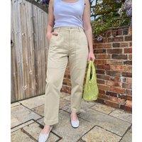 Beige Carpenter Straight Leg Trousers Size 8S