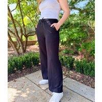 Black Wide Leg Jersey Joggers Size 12L