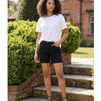 Black Denim Turn Up Shorts Size 22