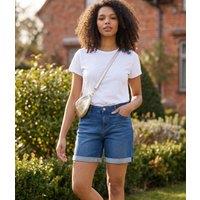 Mid Denim Turn Up Shorts Size 22