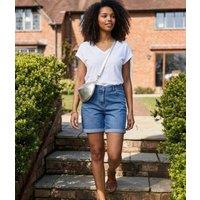 Light Denim Turn Up Shorts Size 22