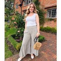 Beige Mandala Wide Leg Palazzo Trousers Size One Size