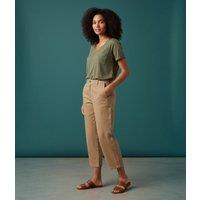Mocha Linen Blend Trousers Size 8S