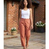 Terracotta Linen Blend Trousers Size 12R