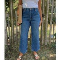 Blue High Rise Cropped Jeans - Seconds Size 16R