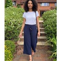 Navy Pure Cotton Wide Leg Culottes Size 8XS