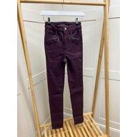 Burgundy Zip Detail Jeans Size 16R